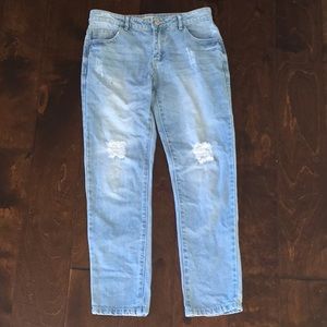 Girls light blue denim mom jeans